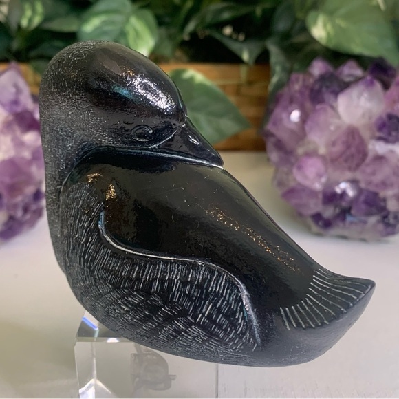 Aardik Collection Carved Black Soapstone Loon/Duck Bird Vintage 1972 Canada 4.25 - Picture 7 of 15